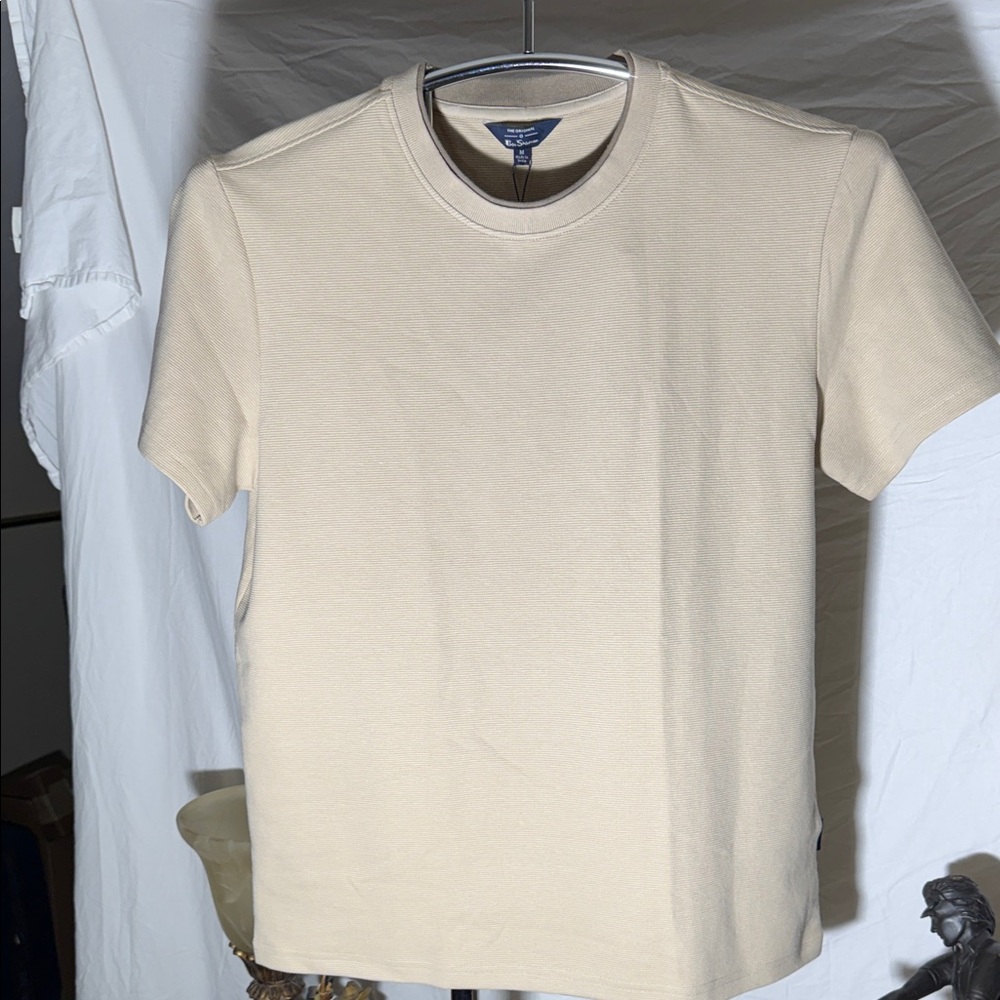 Ben Sherman Neutral Crewneck Short Sleeve Tee in Light Beige